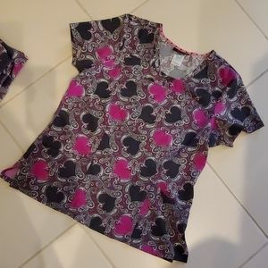 Set of 5 Heart Soul scrub tops
